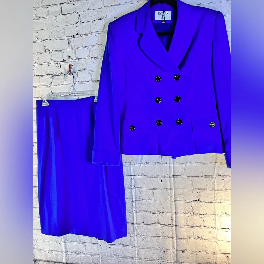 KASPER. ladies royal blue 2 piece skirt and jacket suit. Size 12. - Picture 8 of 10